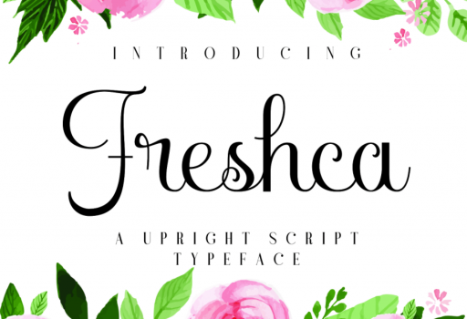 Free Font -Freshca an upright script typeface