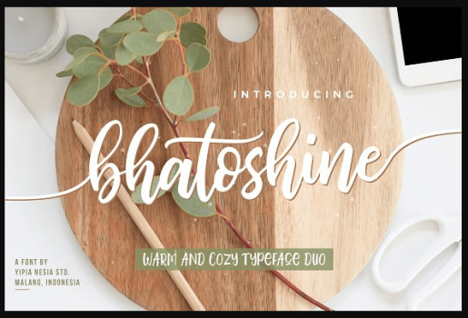 free font Bhatoshine - Fancy Font Duo