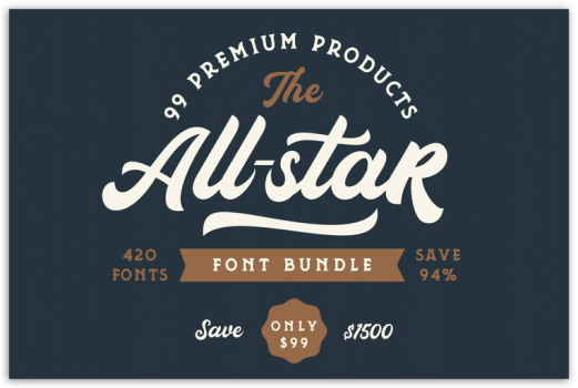 The All-Star Font Bundle discount coupon promo code