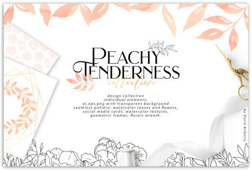 Peachy Tenderness Illustration pack free download