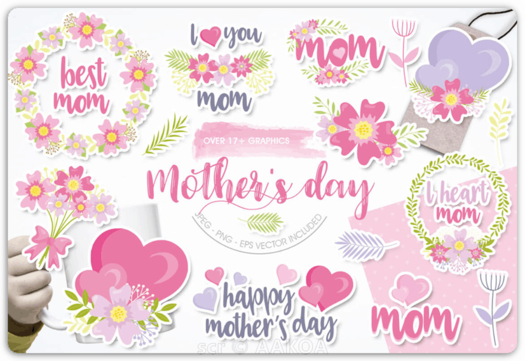 Prettygrafik Mothers Day illustration commercial license download